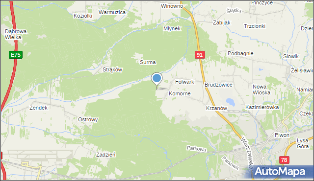 mapa Gajówka Brudzowice, Gajówka Brudzowice na mapie Targeo